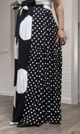 Jean Marc Philippe viscose wijde broek zwart/wit