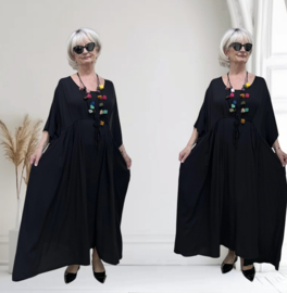 Vincenzo Allocca oversized viscose  A-lijn jurk apart zwart