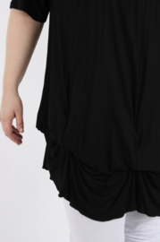 AKH jersey  viscose A-lijn tuniek/jurk apart stretch  zwart