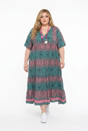 UNIDIVA viscose/zijde  A-lijn zomer jurk apart