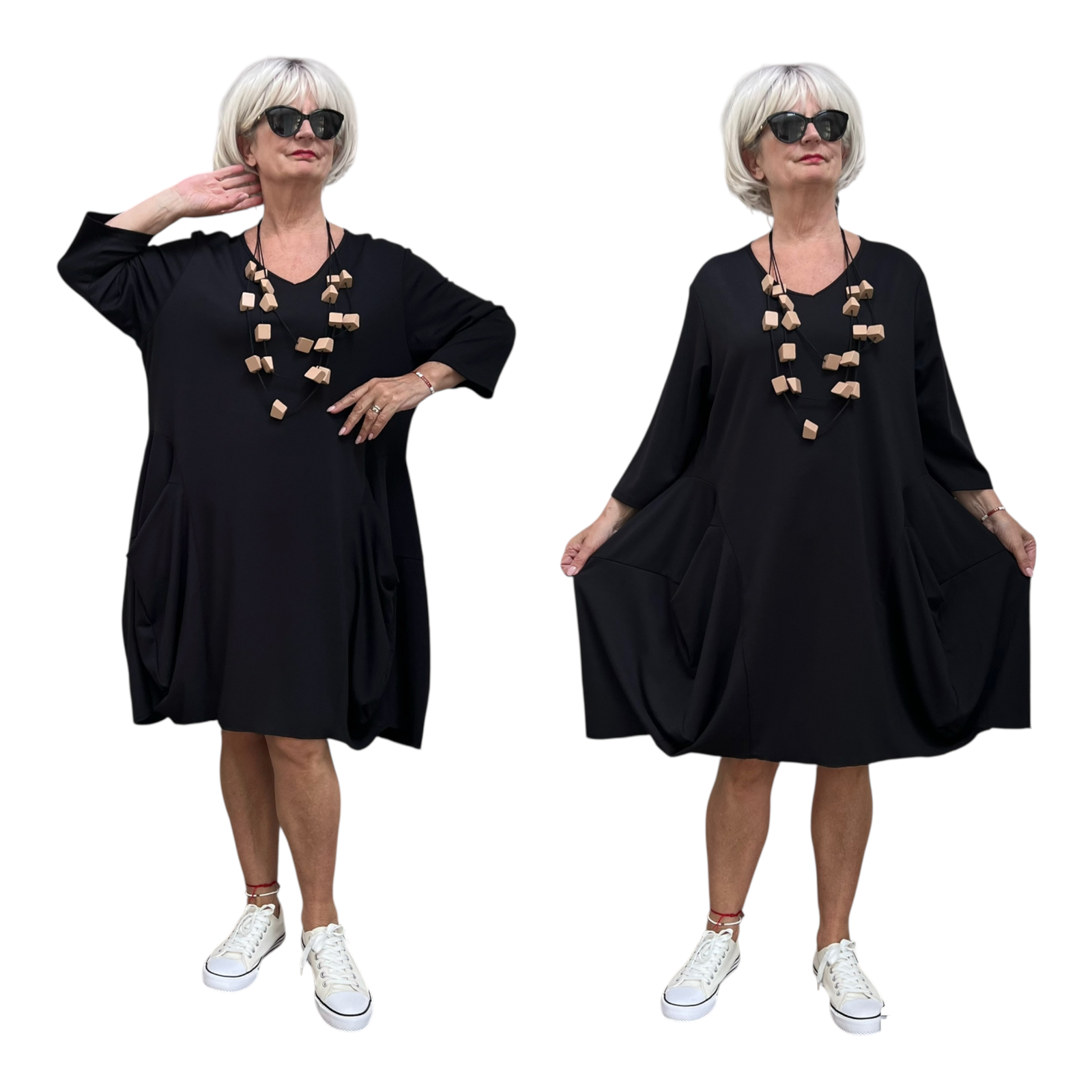KEKOO design viscose A-lijn jurk stretch