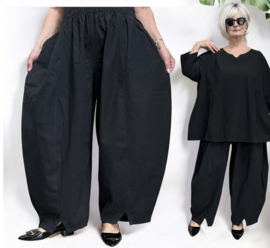 Moonshine katen/linnen look ballonbroek apart zwart