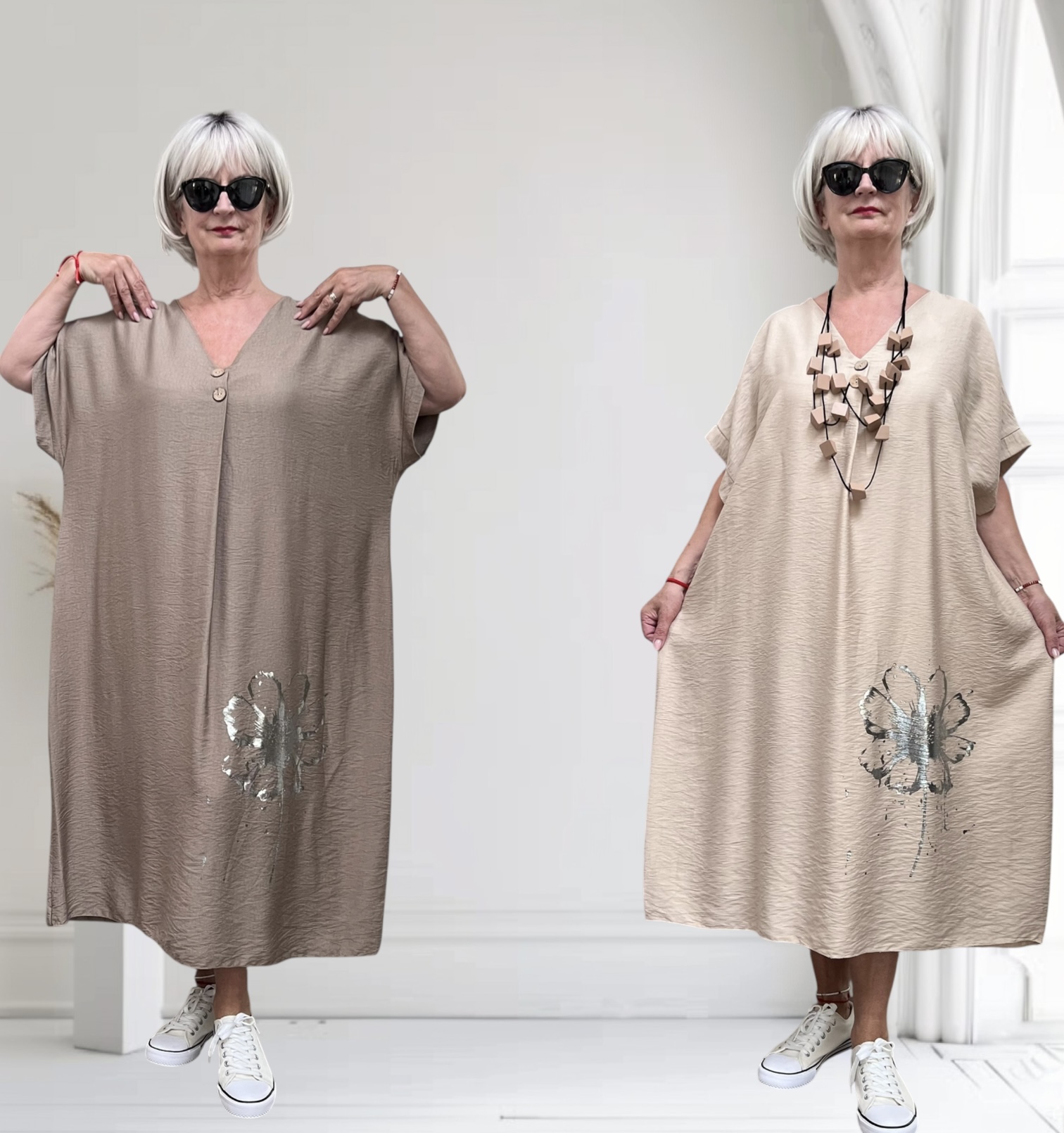 ITALIA oversized viscose zomer jurk/in meerdere kleuren