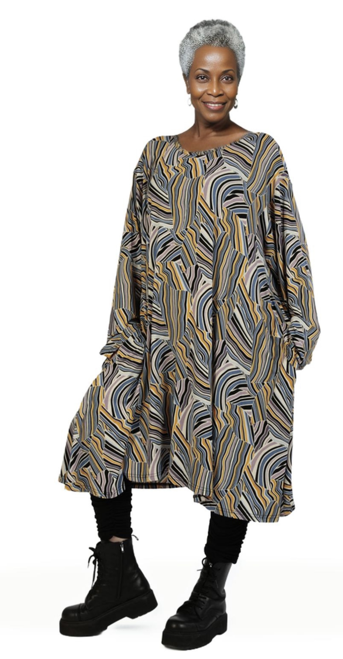 AKH oversized viscose tricot A-lijn tuniek  apart stretch