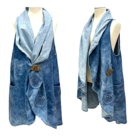 Vincenzo Allocca oversized jeans mouwloze blazer/vest apart/stretch