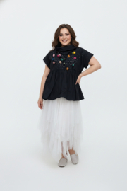 LUUKAA  taft A-lijn top zwart