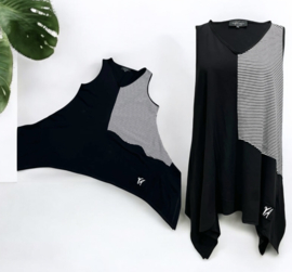 Vincenzo Allocca oversized katoen A-lijn tuniek apart/stretch /zwart/wit