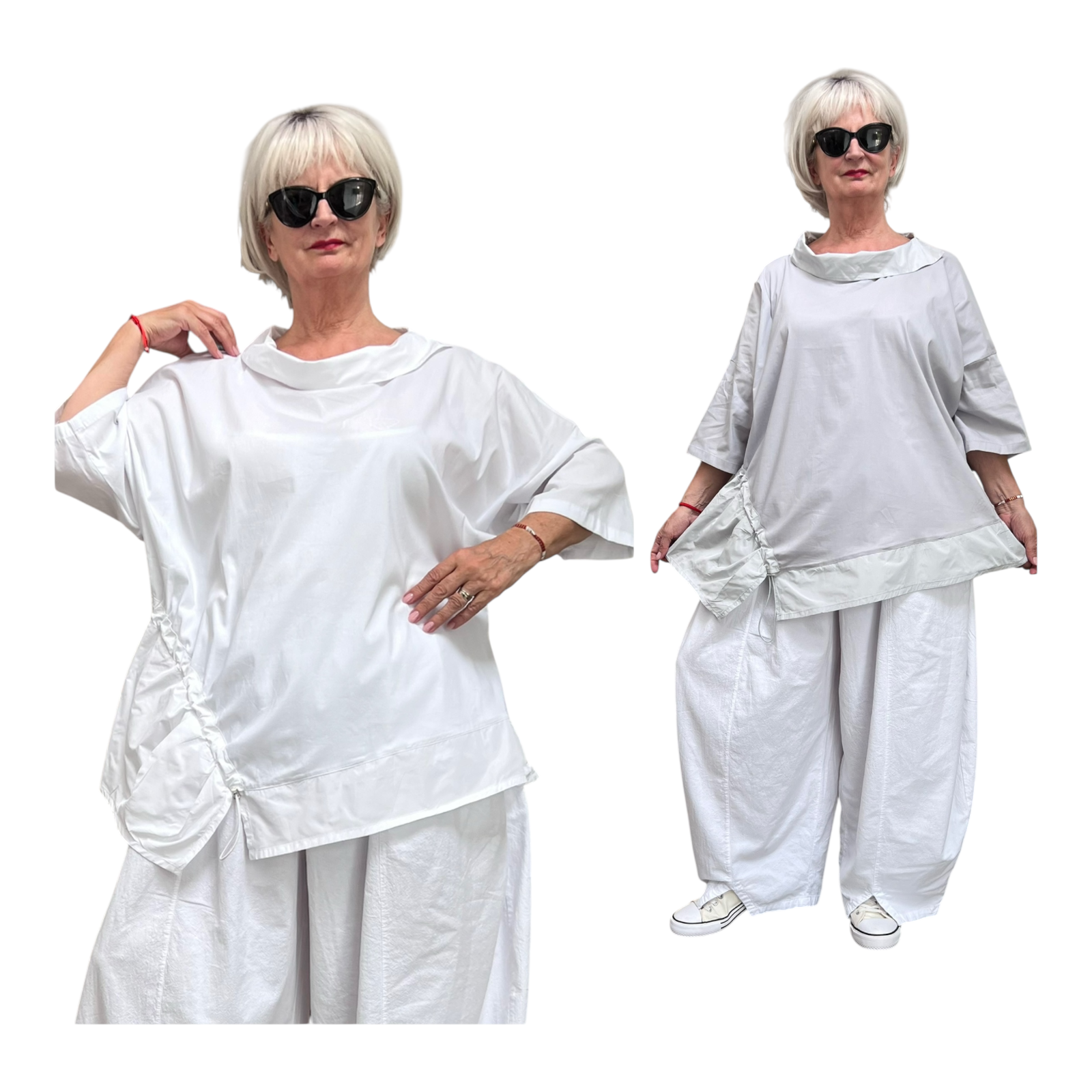 SINNE design.. A- lijn viscose tuniek met taft/stretch/in meerdere kleuren