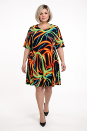 New Jersey viscose A-lijn jurk stretch