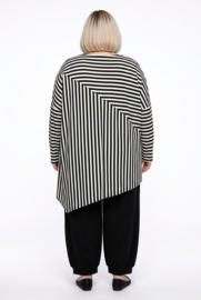 FUNKY Diva oversized viscose A-lijn tuniek zwart/wit / stretch