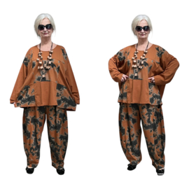 Moonshine katoen  tricot A-lijn tuniek + broek apart stretch