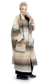 AKH oversized lange wollen winterjas/mantel  gevoerd