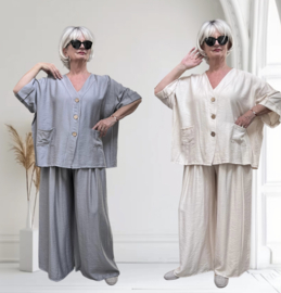 ITALIA MODA chique viscose setje blazer + broek apart /in meerdere kleuren