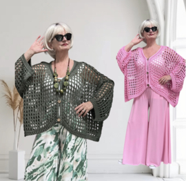 ITALIA MODA  oversized  katoen gebreide vest /in meerdere kleuren