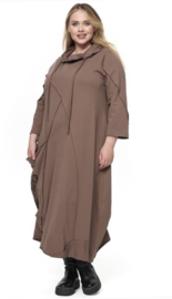 dYb oversized katoen A-lijn jurk met capuchon/ stretch
