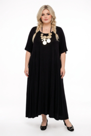 Vincenzo Allocca oversized viscose  A-lijn jurk apart/zwart