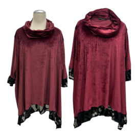 Vincenzo Allocca oversized katoen A-lijn fluwelen tuniek met colsjaal apart stretch