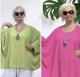 ITALIA MODA viscose tuniek/poncho met ketting /niet doorschijnend/in meerdere kleuren