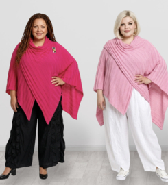 Italia Moda oversized gebreide top/poncho stretch/in meerdere kleuren