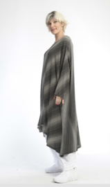 AKH oversized viscose A-lijn tuniek apart zwart/wit