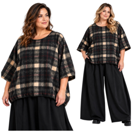 Vincenzo Allocca oversized wol mix A-lijn top apart/stretch zwart