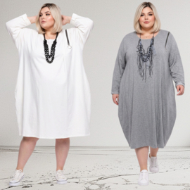 ITALIA MODA  oversized katoen jurk met zakken /stretch/in meerdere kleuren