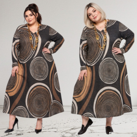 ITALIA MODA viscose mix A-lijn wijde jurk met zakken /stretch