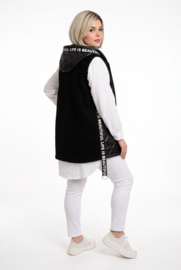 ITALIA A-lijn vest/gilet met capuchon  zwart