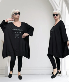 Vincenzo Allocca oversized de modieuze kleuring katoen A-lijn tuniek met aparte kraag  stretch