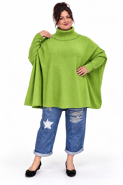 ITALIA oversized viscose mix gebreide top/tuniek met col  /in meerdere kleuren