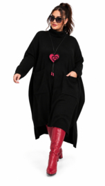 AKH oversized gebreide tuniek/jurk  apart stretch