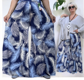 ITALY Mode jersey viscose  wijde broek apart /zeer rekbaar