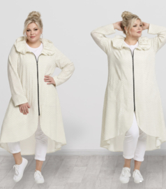 AKH viscose A-lijn zomer jas apart /stretch /wit/zwart/stretch