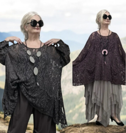 Moonshine de modieuze kleuring oversized kanten top /in meerdere kleuren