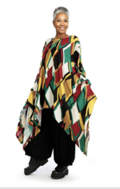 AKH viscose asymmetrisch oversized A-lijn tuniek/top met zakken apart stretch