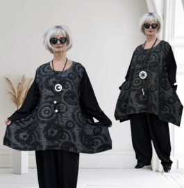 Zedd Plus katoen mix A-lijn tuniek stretch/in meerdere kleuren