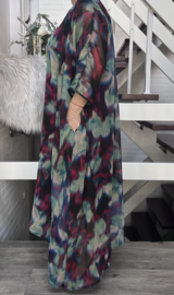 Bella Romina oversized A-lijn viscose chiffon jurk  apart (extra groot)