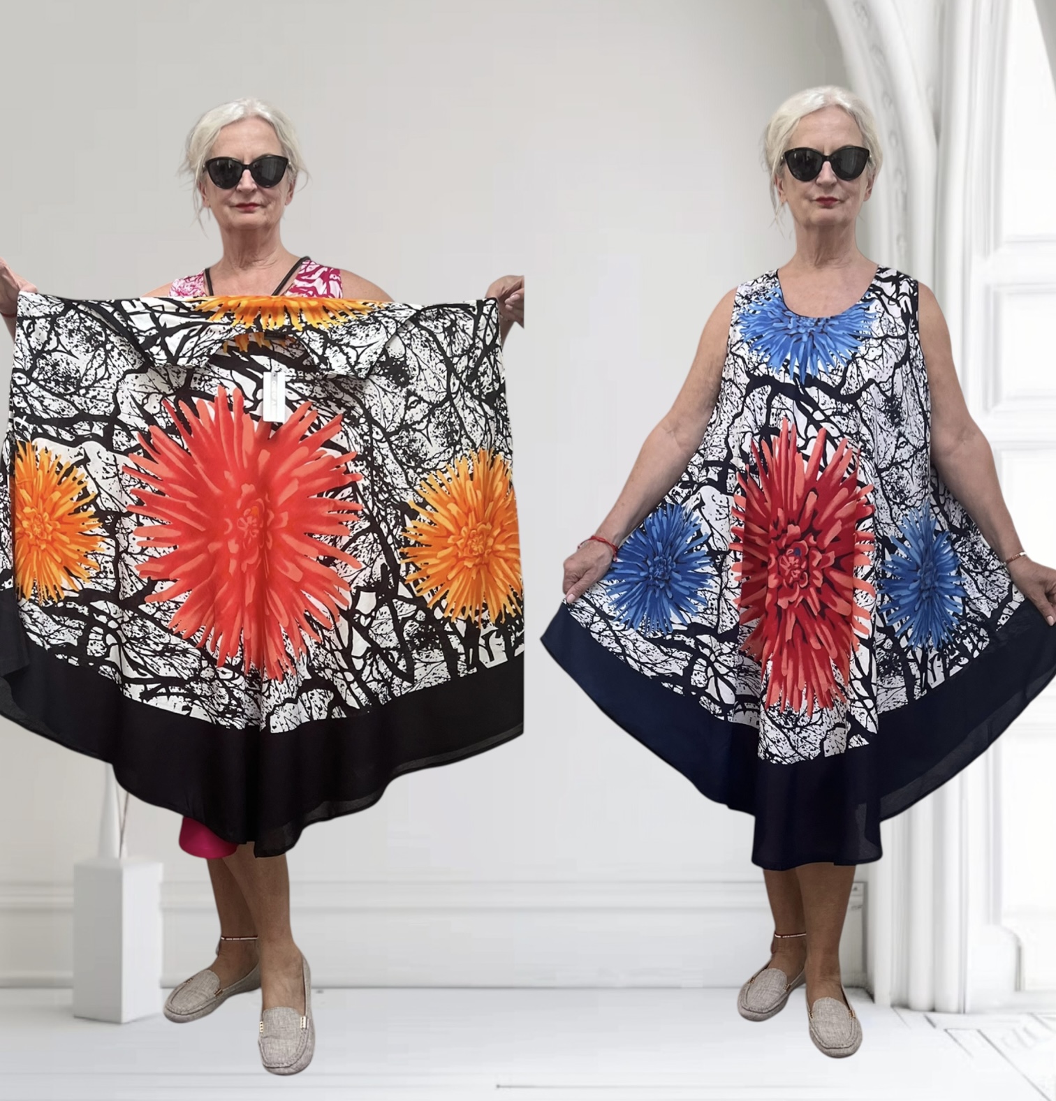 UNIDIVA viscose A-lijn zomer jurk apart/in meerdere kleuren