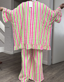 ITALIA MODA oversized katoen mousseline tuniek + broek /in meerdere kleuren