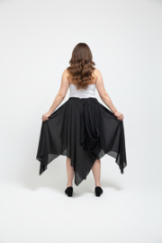 Moonshine oversized katoen mix rok met KANT zwart