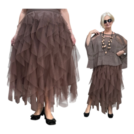 ITALIA MODA oversized tule rok gevoerd
