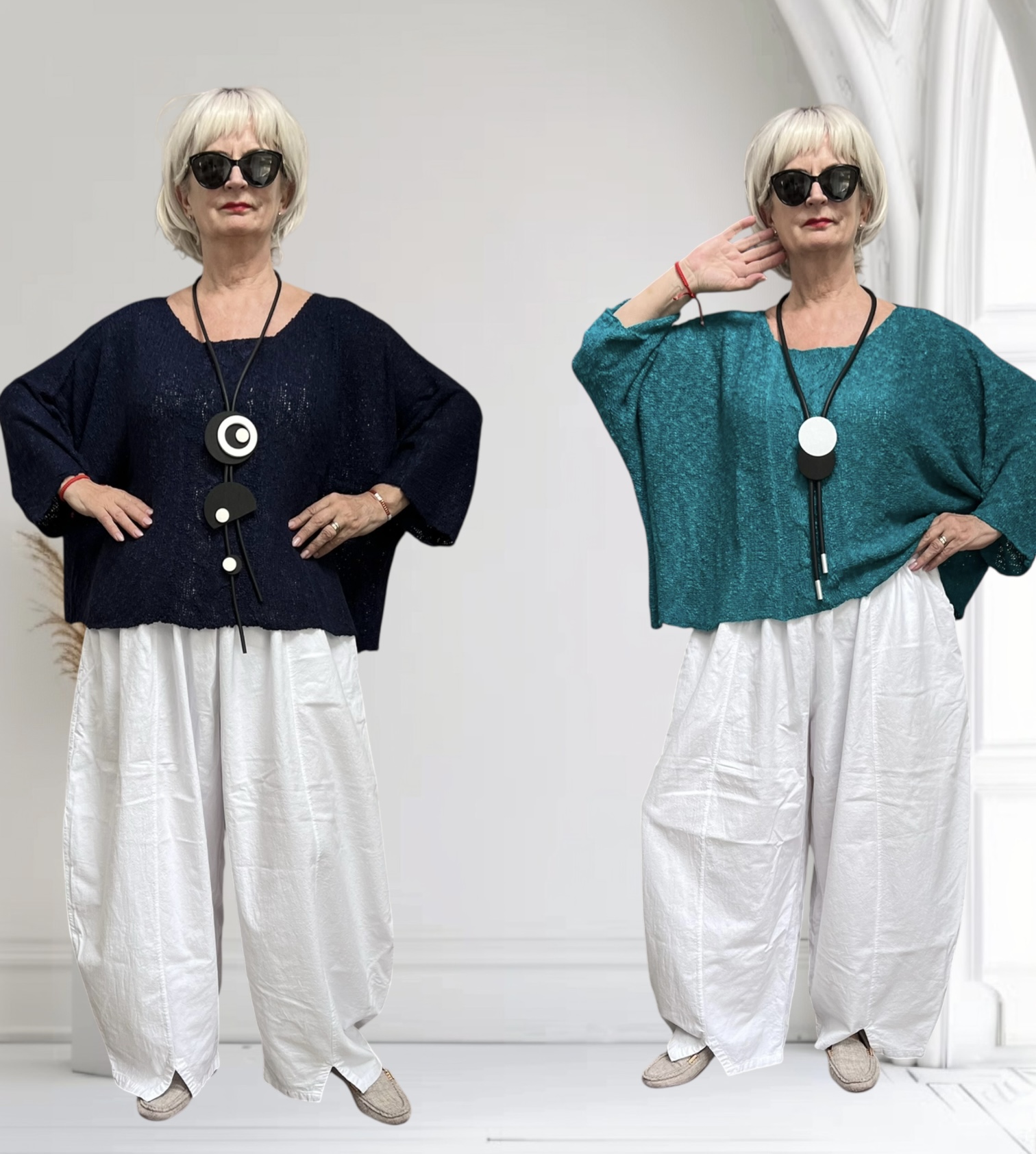 MB katoen/acryl oversized zacht  gebreide top stretch /in meerdere kleuren