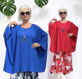ITALIA MODA viscose tuniek/poncho met ketting /niet doorschijnend/in meerdere kleuren