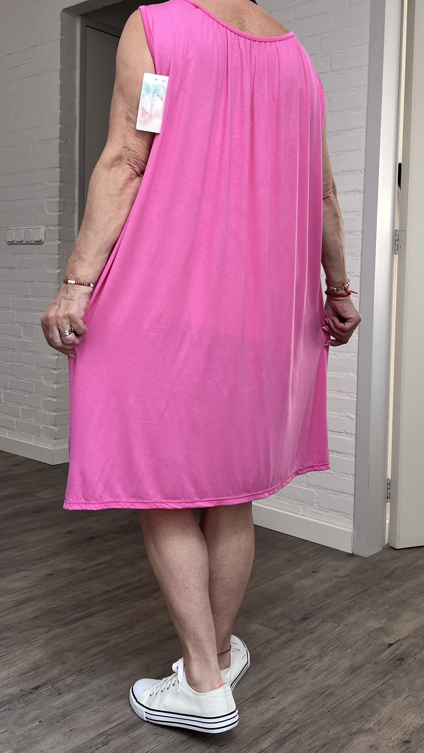 ITALIA viscose zomer jurk apart stretch/in meerdere kleuren
