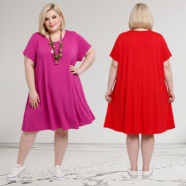 LaCasa Moda oversized viscose tricot A-lijn jurk stretch  /in meerdere kleuren