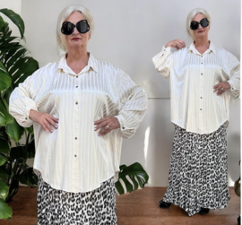 ITALIA oversized viscose A-lijn blouse/ hemd