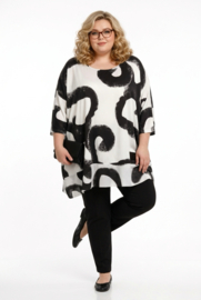 Vincenzo Allocca oversized A-lijn jurk apart stretch /wit/zwart