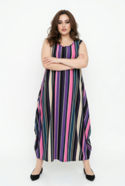 AKH oversized viscose  mix A-lijn  jurk apart/stretch