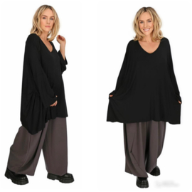 AKH oversized viscose tuniek apart stretch  zwart