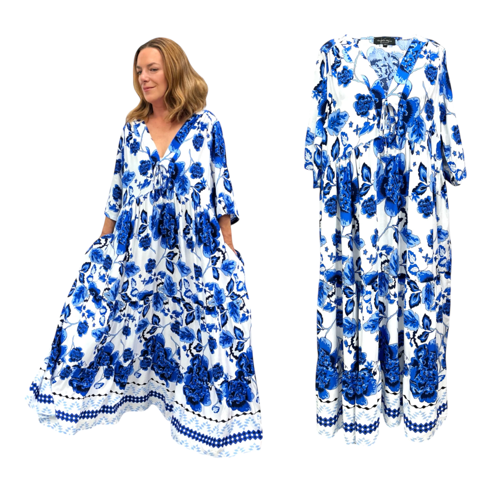 Vincenzo Allocca oversized viscose  BOHO A-lijn jurk apart